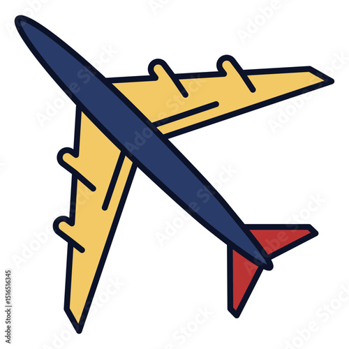 Airplane icon colorful stroke