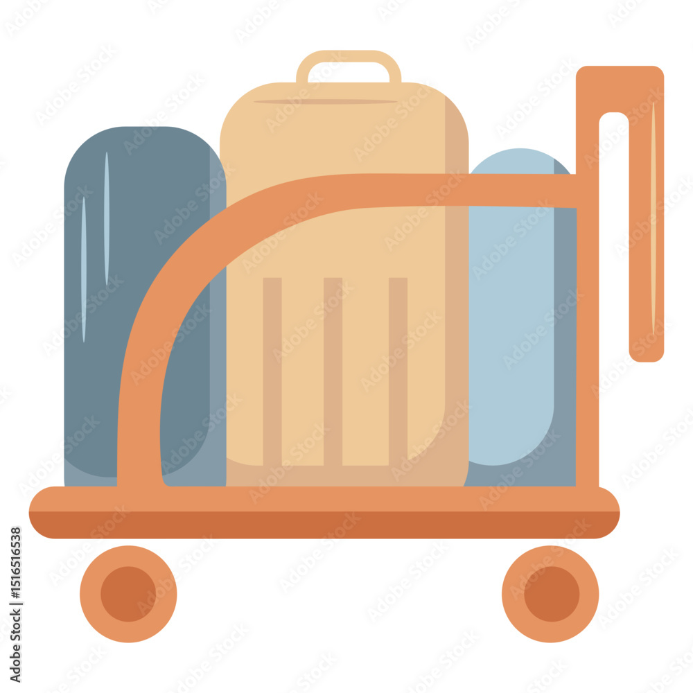 Obraz premium Luggage trolley flat