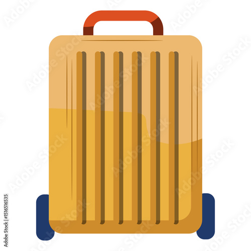 Beige wheeled luggage flat