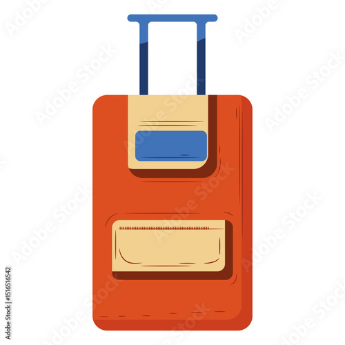 Orange carry on luggage illustration