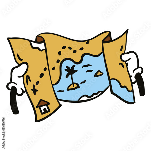 Adventure map cartoon