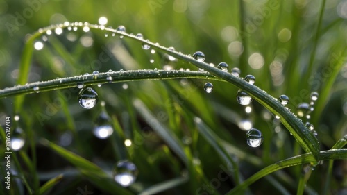 Dew drops on grass macro