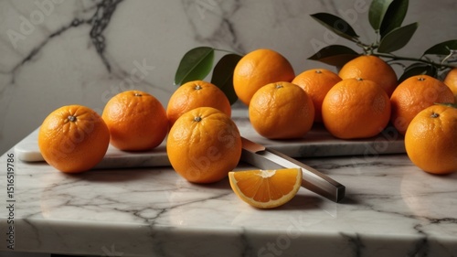 Sliced ​​fruits on a wooden cutting board