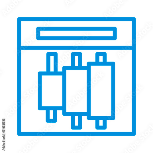 Day Trading Blue Line Icon