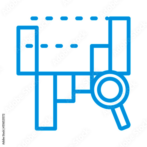 Technical Analysis Blue Line Icon