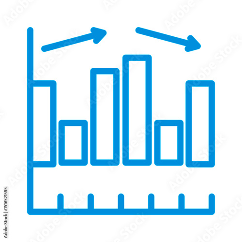 Volume Trading Blue Line Icon