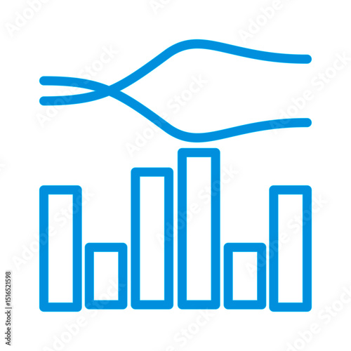Moving Average Blue Line Icon