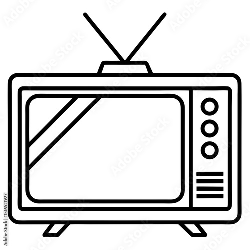 Simple Television Vector on White Background