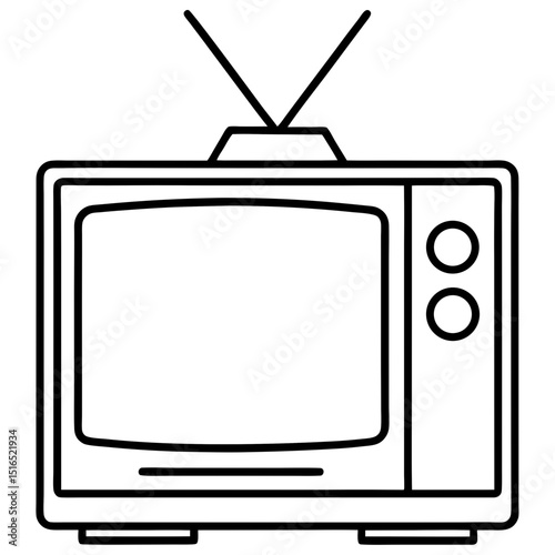 Simple Television Vector on White Background