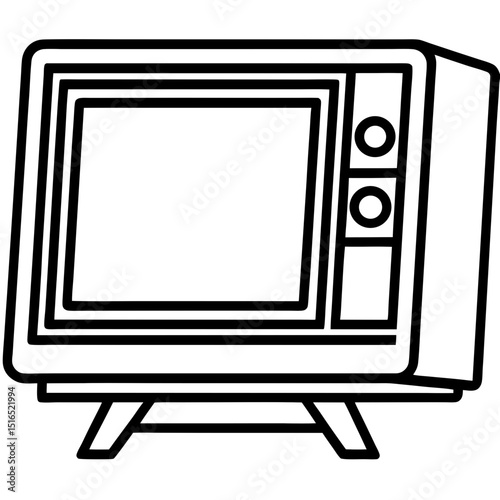 Simple Television Vector on White Background