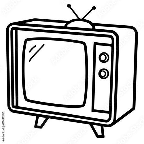 Simple Television Vector on White Background