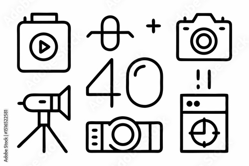 High quality single line icon depicting a selfie camera for photography enthusiasts