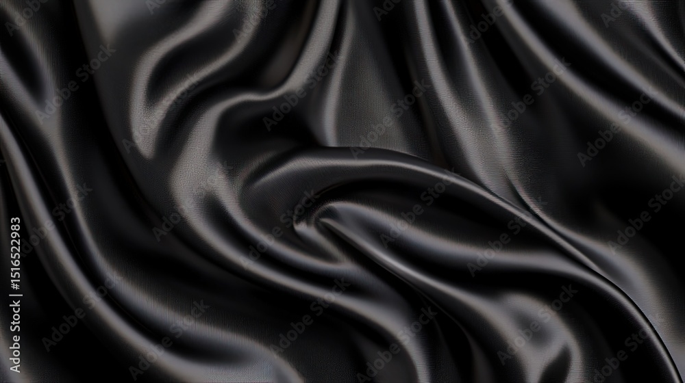 Fototapeta premium Matte silk material with smooth folds on a black background 
