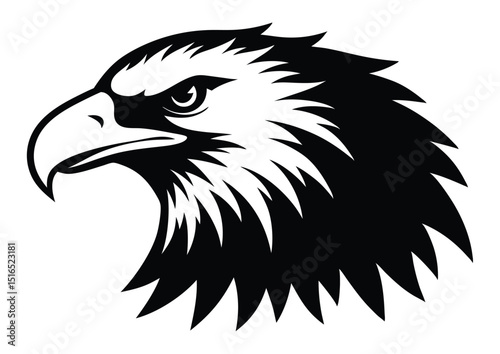 American bald eagle head silhouette vector illustration majestic bird of prey graphic design