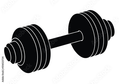 Fitness dumbbell silhouette vector design gym weights illustration health exercise icon