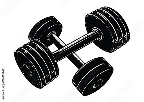 Fitness dumbbell silhouette vector design gym weights illustration health exercise icon