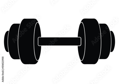Fitness dumbbell silhouette vector design gym weights illustration health exercise icon