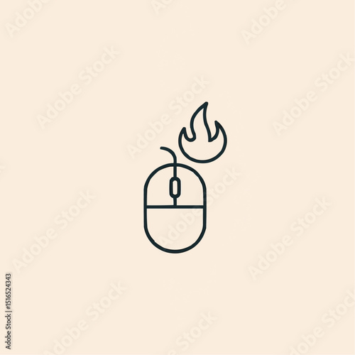 Minimal mouse with flame — fast reflex gaming.