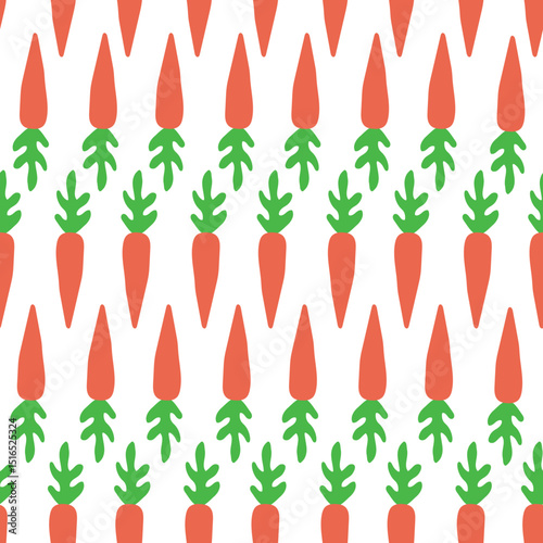 Seamless vector pattern with cute carrots