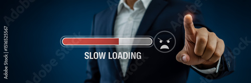 Slow loading website speed frustrated user experience performance optimization seo content marketing