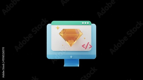 Diamond on Screen: Design & Development Animated 3d Icon