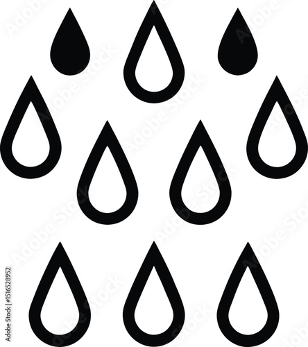 set of water drops