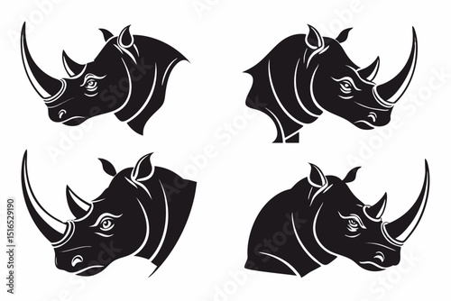vector set of rhino