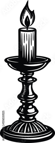 black and white candle