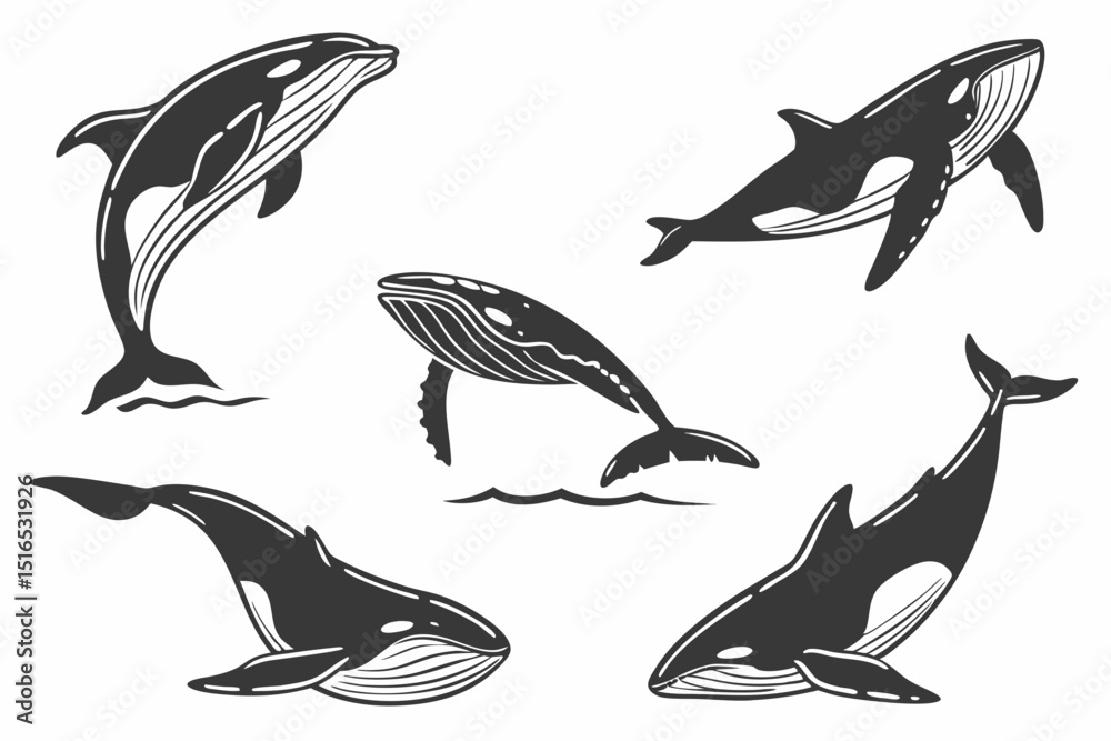 Fototapeta premium sea animals collection