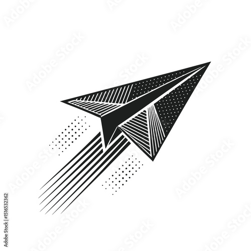 "Paper Airplane Vector Icon – Flying Message Symbol in Flat Design"

