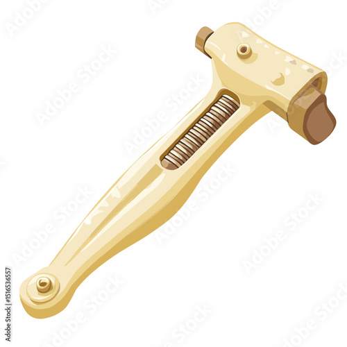 Adjustable Wrench with Exposed Spring Mechanism in Neutral Color Scheme for Industrial or Repair Themes