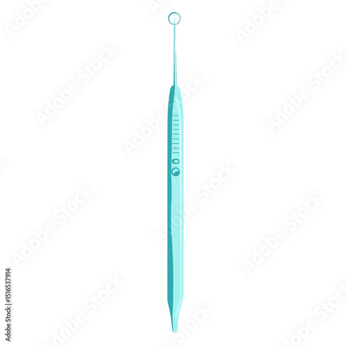 Aqua Blue Dental Floss Pick Isolated on White Background for Oral Hygiene and Dental Care Illustration