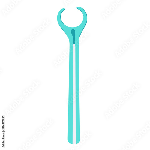 Aqua Mint Dental Flosser for Interdental Cleaning and Oral Hygiene in White Background
