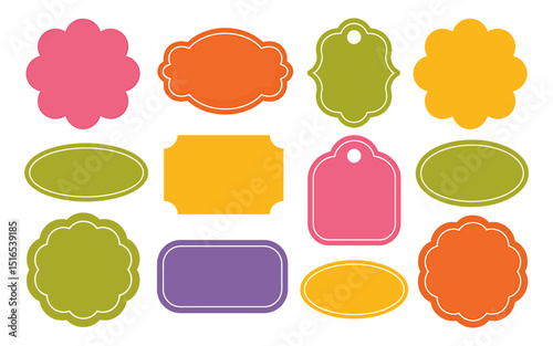 A Collection of Colorful Decorative Labels Versatile Design Elements for Your Projects