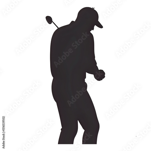 silhouette of a golf player