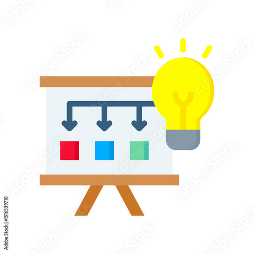 Idea Board flat color icon