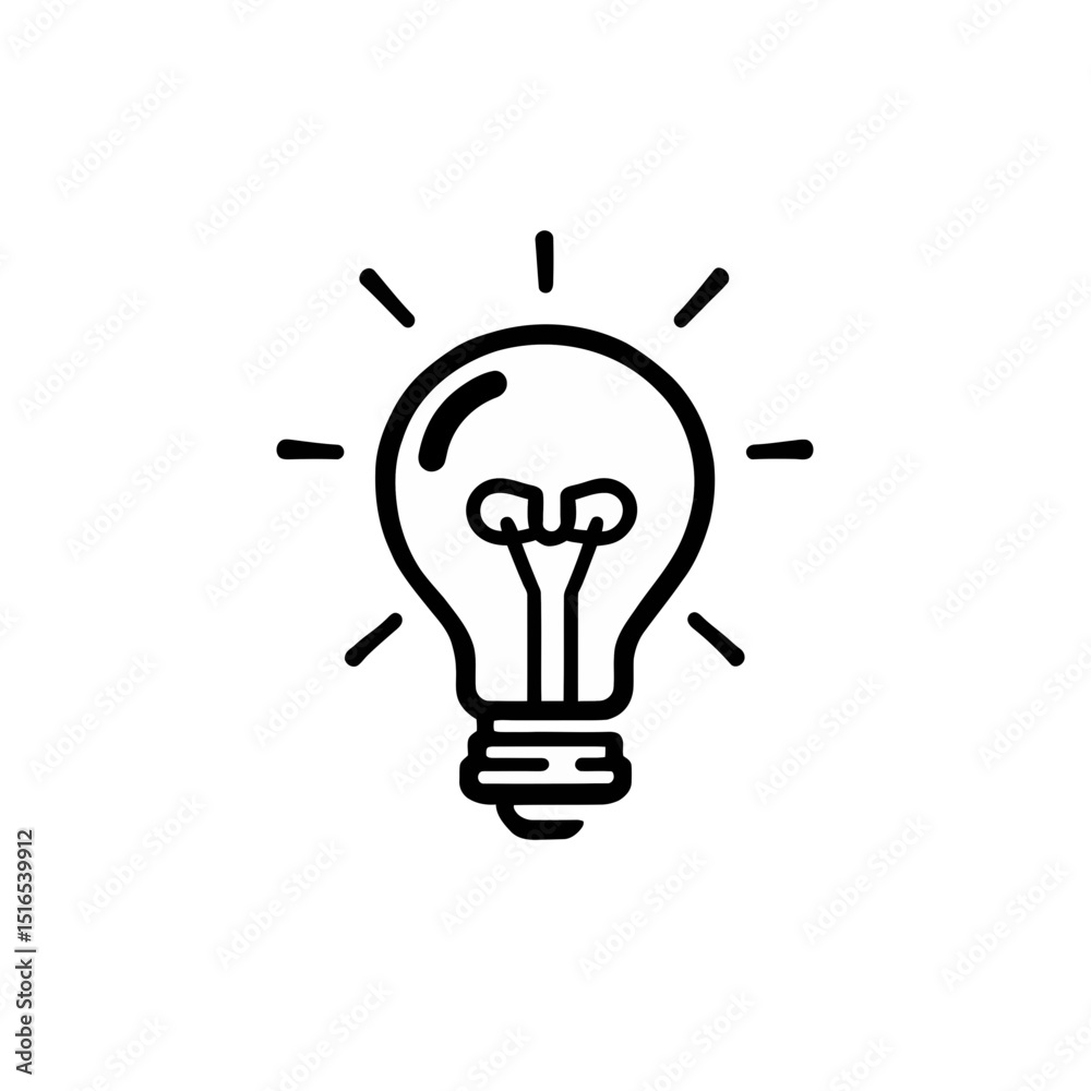 Vector lightbulb icon represents the bright idea concept for business innovation Vector lightbulb icon represents the bright idea concept for business innovation