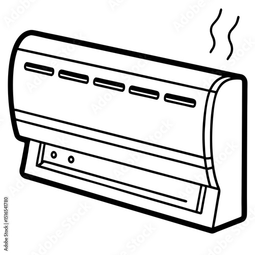air-conditioned line art vector