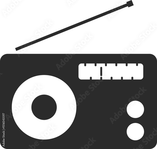 radio electrical household equipment icon in dark grey and clear background editable vector illustration