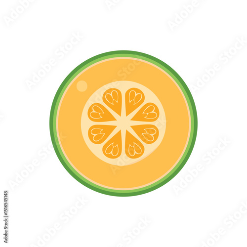 Vibrant Citrus Slice Illustration , Fresh and Colorful Fruit Design.