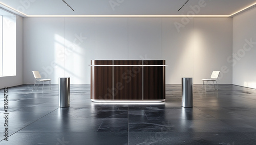 Modern empty room interior with a window, wood floor, and nobody inside, offering an open new home design