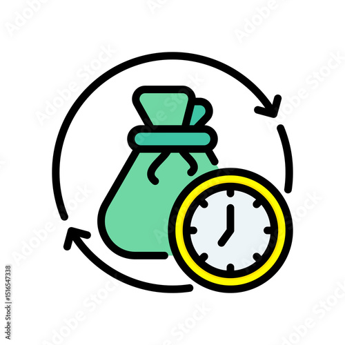 Time Budget lineal color icon