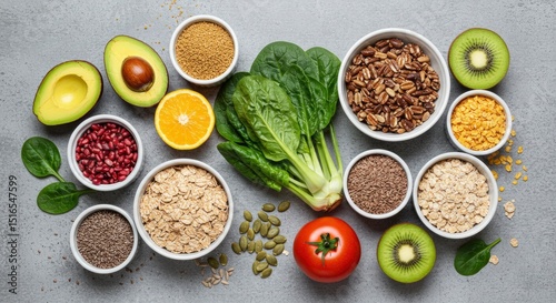 Wallpaper Mural Vibrant Healthy Foods: A Flatlay of Nutritious Ingredients Torontodigital.ca