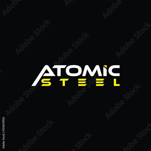 Atomic Steel Modern Logo Design, Strong and Bold Typography