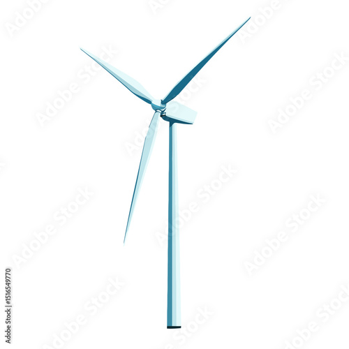 Wind turbine icon designed as a simple flat cartoon illustration suitable for representing renewable energy and sustainability concepts