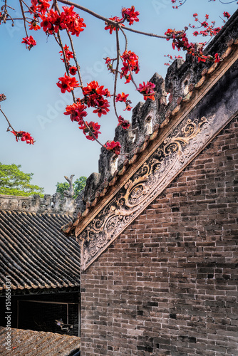 Guangzhou city, Guangdong, China. Chen's Ancestral Hall in Fuyong Village, Shawan Town, Panyu District (built in 1870) has a great history and remains a bright example of Lingnan style.