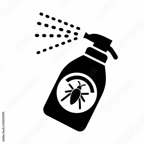 Pest Control Spray Bottle Vector Icon.