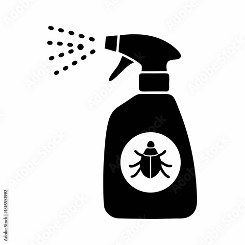 Pest Control Spray Bottle Vector Icon.