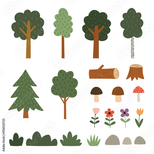 Forest vector elements collection