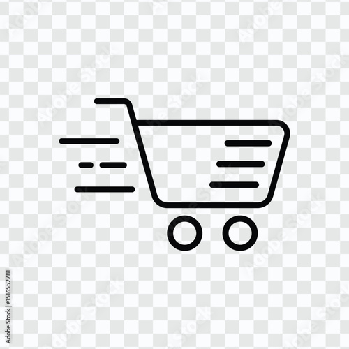 Fast and Simple Shopping Cart Icon for Online Ecommerce Use
